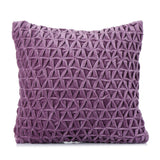 Star Knot Pattern Cotton Velvet 16" x 16" Filled Cushion (Purple)
