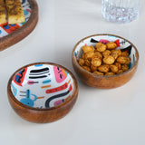Nilkamal Round Wooden Serving Bowl Set Of 2 Brown