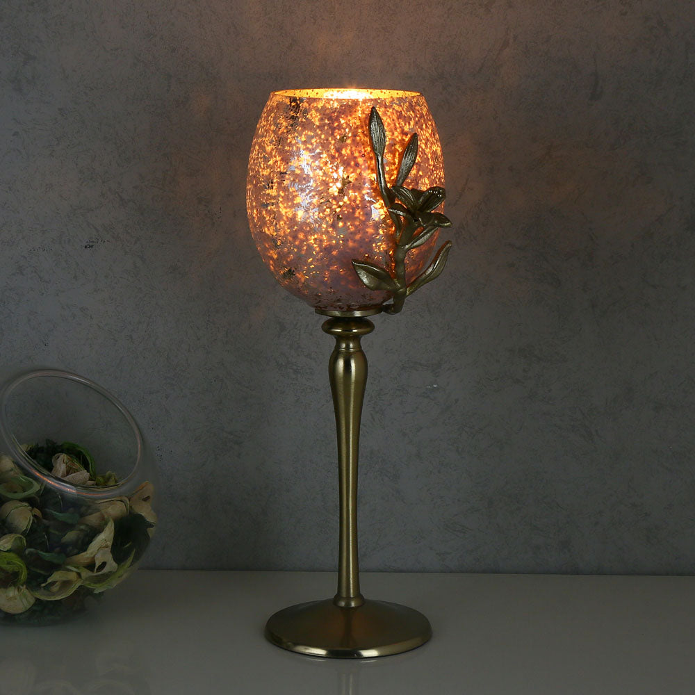 Lily Twigs Candle Holder  - Medium (Pink & Gold)