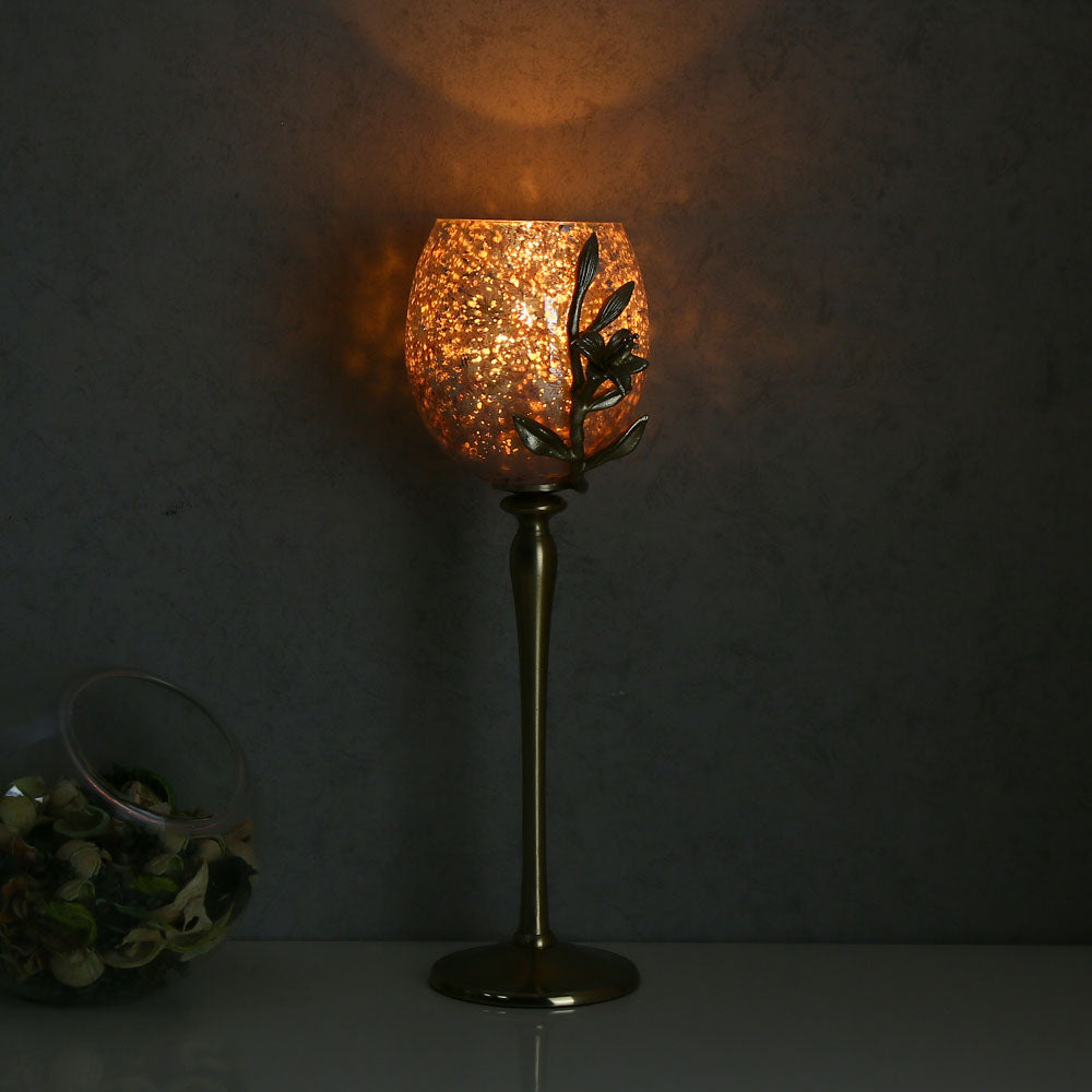 Lily Twigs Candle Holder - Large (Pink & Gold)