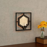 Nilkamal Decorative Hexagonal Iron Wall Sconce (Black & Gold)