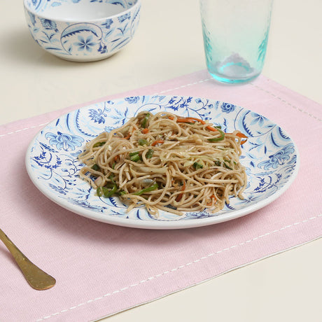 Nilkamal Floral Stoneware Dinner Plate (Blue)