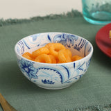 Nilkamal Floral Stoneware Bowl (Blue)