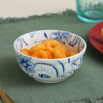 Floral 250 ml Stoneware Serving Bowl- Blue