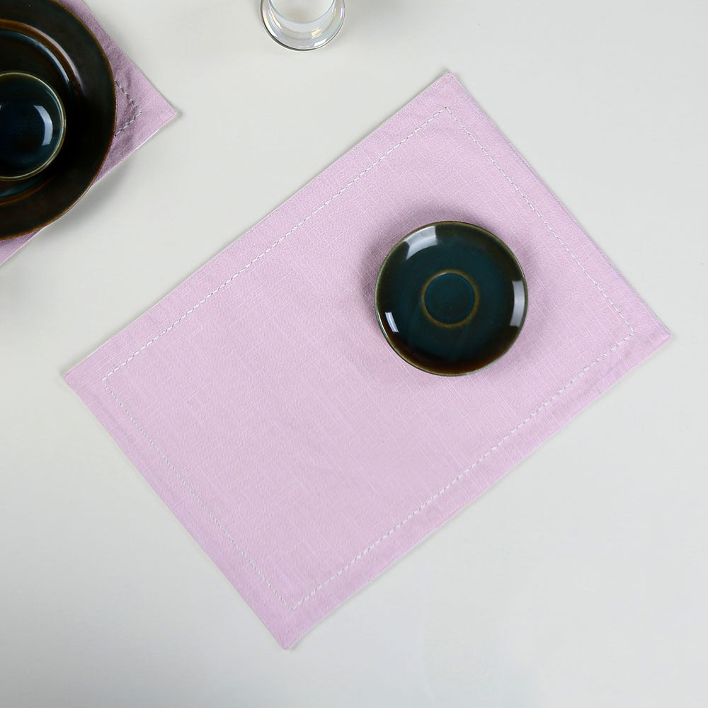 Solid Cotton Placemat Set of 4 (Pink)
