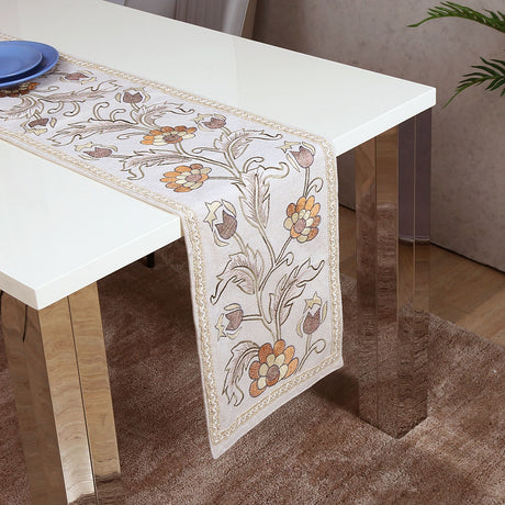 Nilkamal Decorative Floral Cotton Table Runner (180 x 33 cm, Multicolor)
