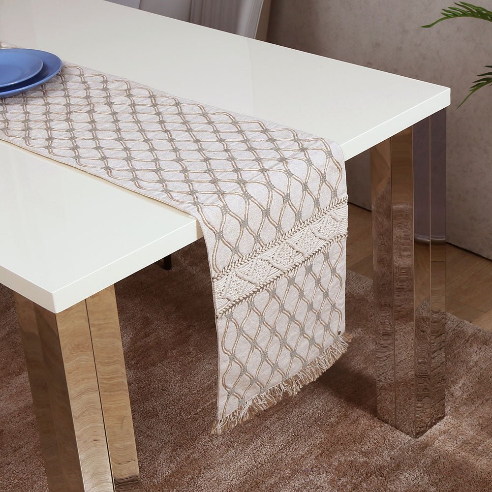 Decorative Abstract Cotton Table Runner (180 x 33 cm, Multicolor)