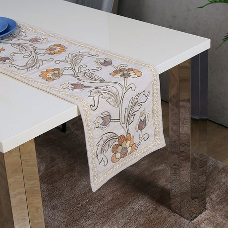 Nilkamal Decorative Floral Cotton Table Runner (120 x 33 cm, Multicolor)