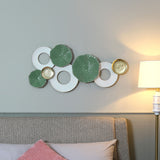 Nilkamal Decorative Circular Rings Iron Wall Decor (Green & White)