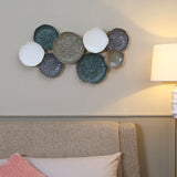 Nilkamal Decorative Circles Iron Wall Decor (Blue & Grey)