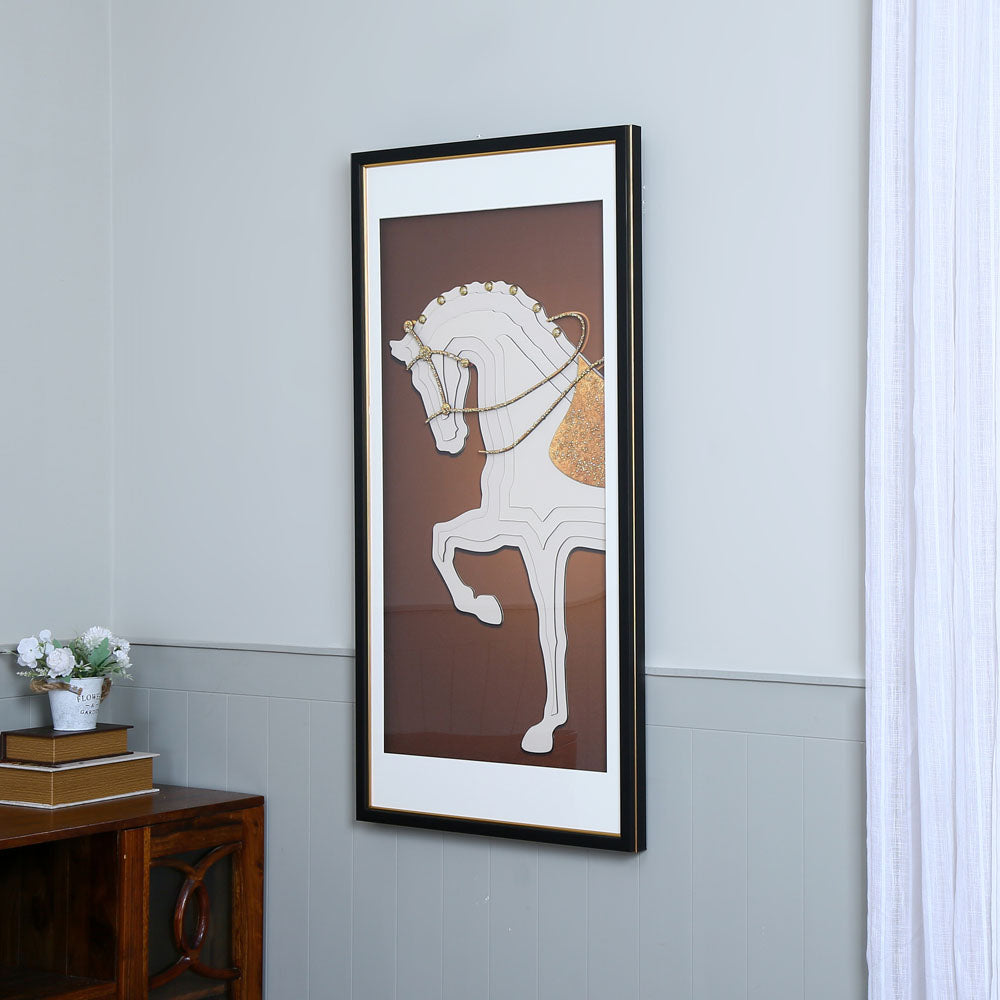 Nilkamal Horse On One Leg Wall Decor (Brown)
