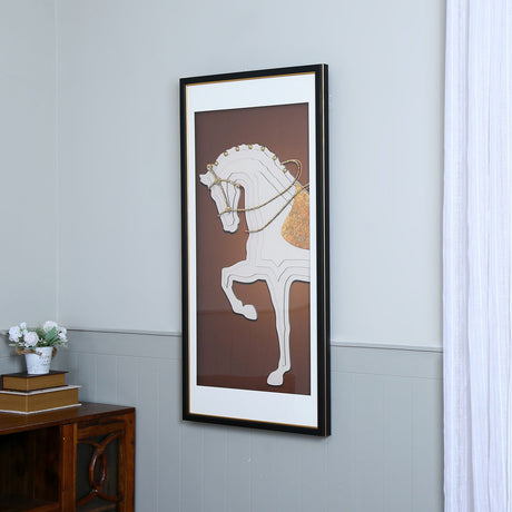 Nilkamal Horse On One Leg Wall Decor (Brown)