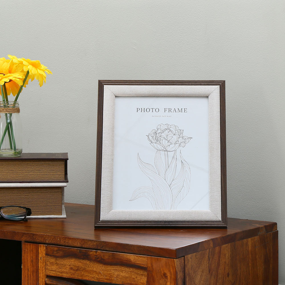 Nilkamal Dual Border MDF Photo Frame (Beige, 8 x 10 Inch)