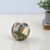Nilkamal Bird and Leaf Round Votive (Green & White)