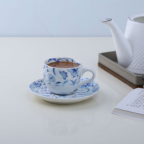 Nilkamal Floral Cup & Saucer Set (Blue)