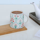 Nilkamal Floral Design Stoneware 380 ml Mug (Green)