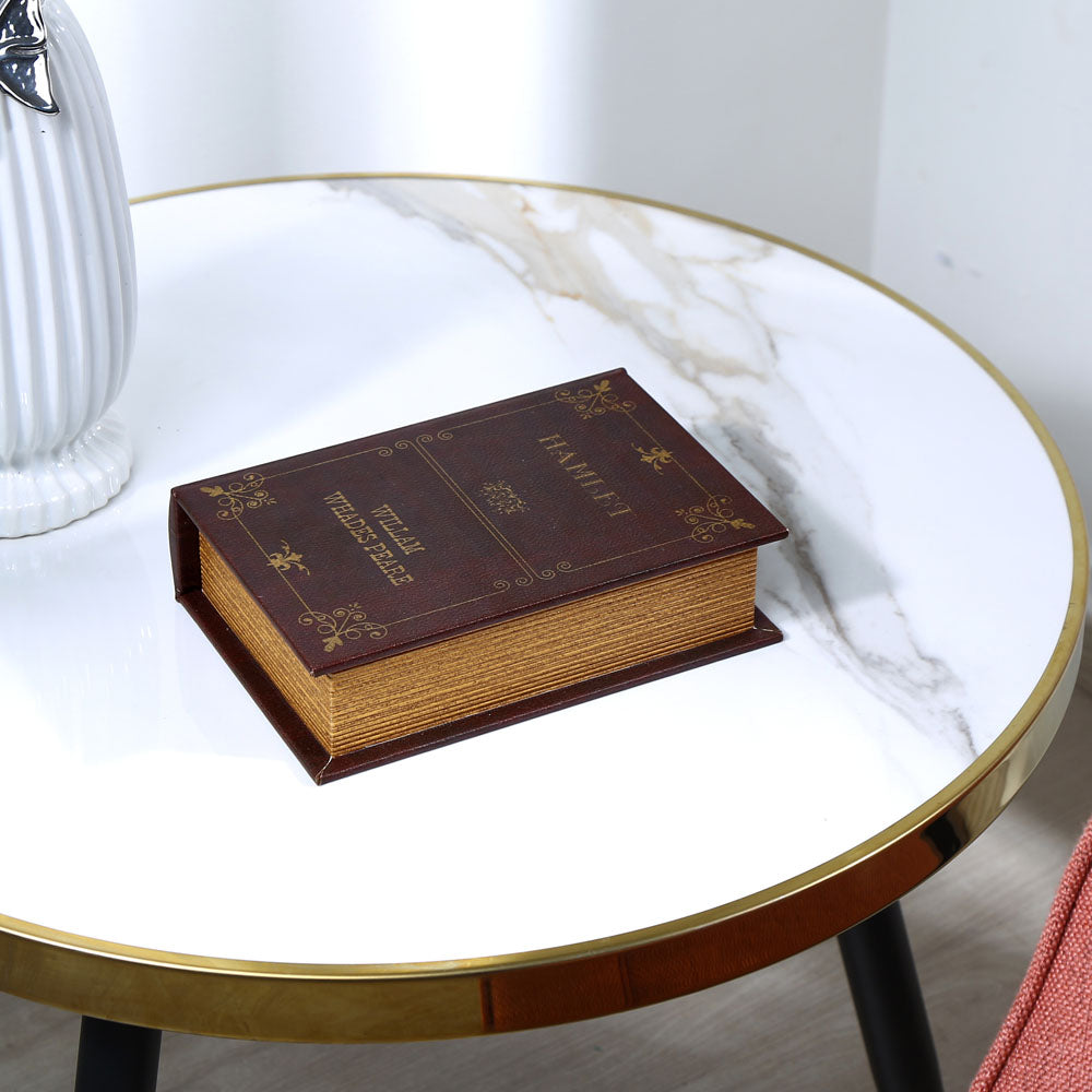 Vintage Book Shaped Storage Box (Small, Brown)