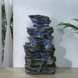 Nilkamal Decorative Stone Bowls Polyresin Water Fountain (Grey)