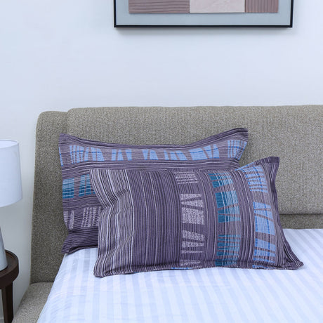 Nilkamal Geometric Microfiber 17" x 27" Pillow Covers Set of 2 (Multicolor)