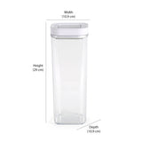 Square Shape 2300 ml Fliplock Canister (Transparent)