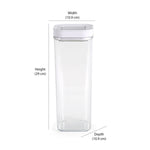 Square Shape 2300 ml Fliplock Canister (Transparent)