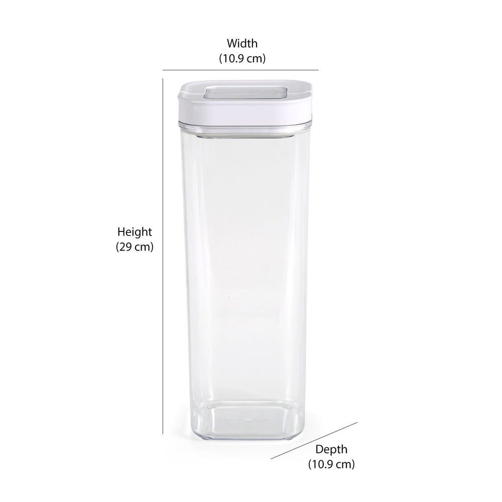 Square Shape 2300 ml Fliplock Container (Transparent)