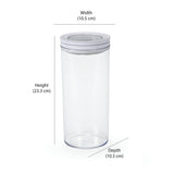 Round Shape 1350 ml Fliplock Canister (Transparent)