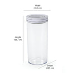 Round Shape 1350 ml Fliplock Canister (Transparent)