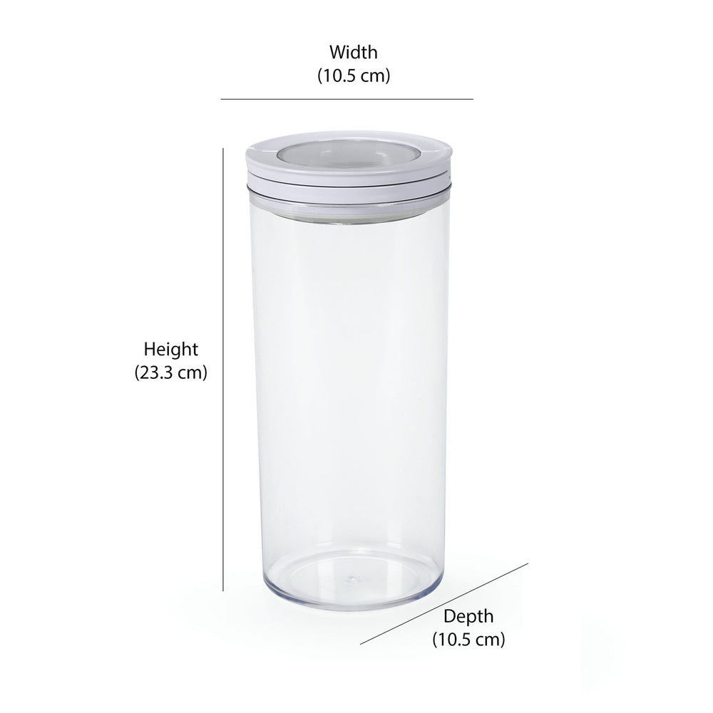 Round Shape 1350 ml Fliplock Container (Transparent)