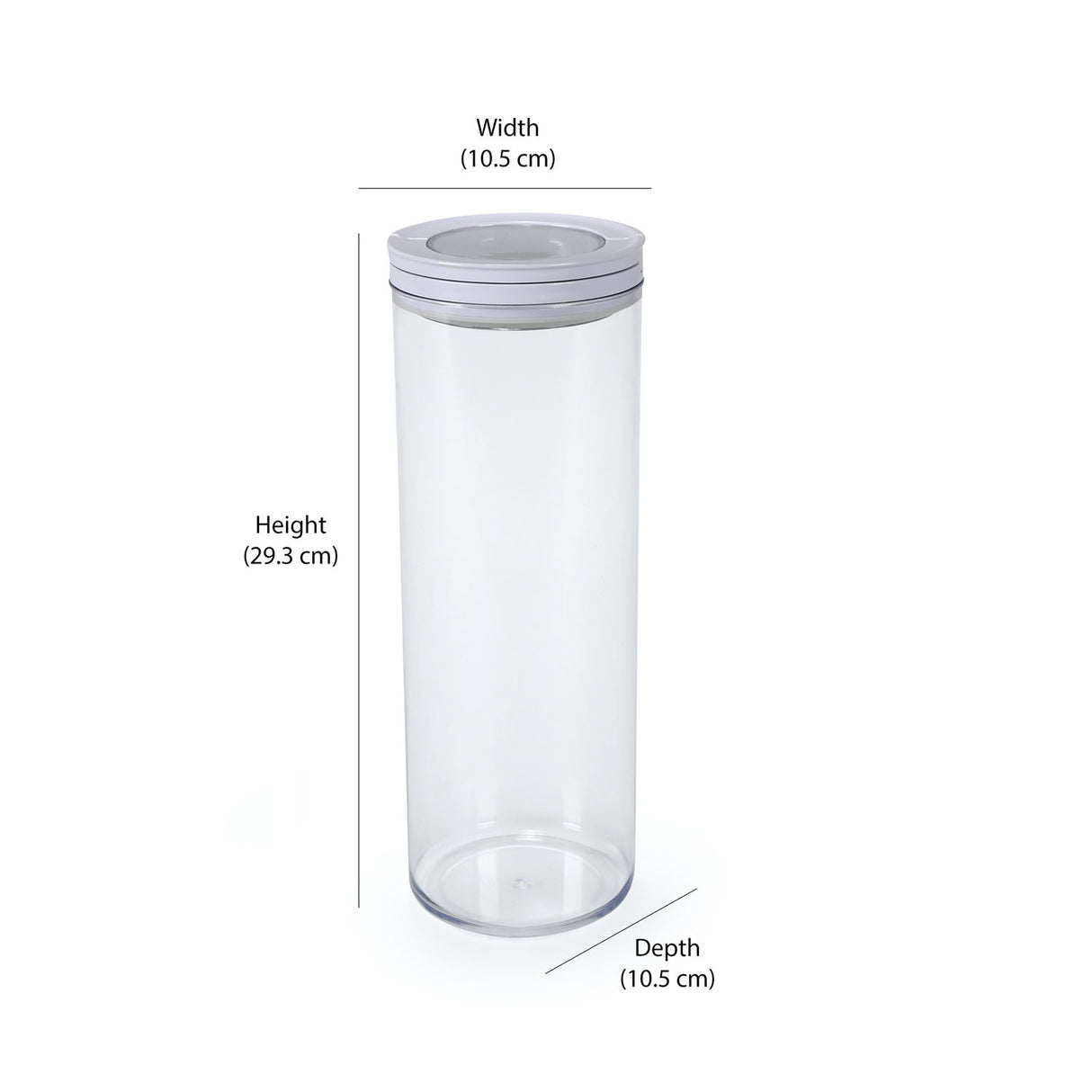 Round Shape 1800 ml Fliplock Container (Transparent)