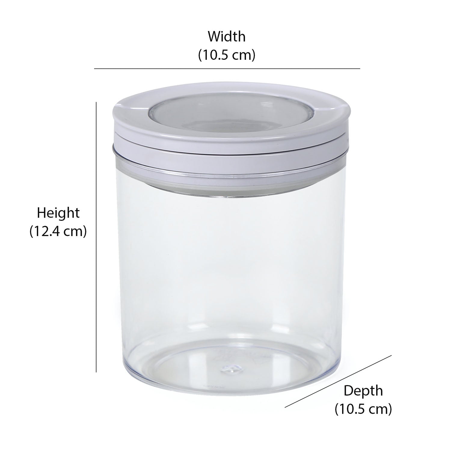 Round Shape 660 ml Fliplock Canister (Transparent)