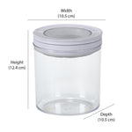 Round Shape 660 ml Fliplock Canister (Transparent)