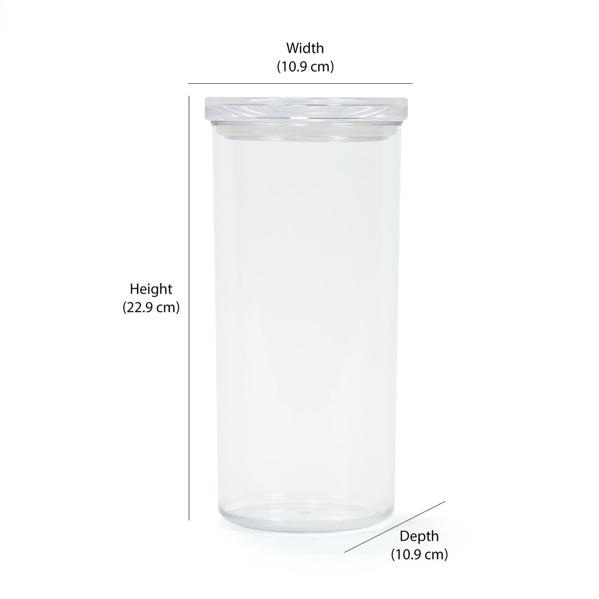 Round Shape 1350 ml Canister (Transparent)