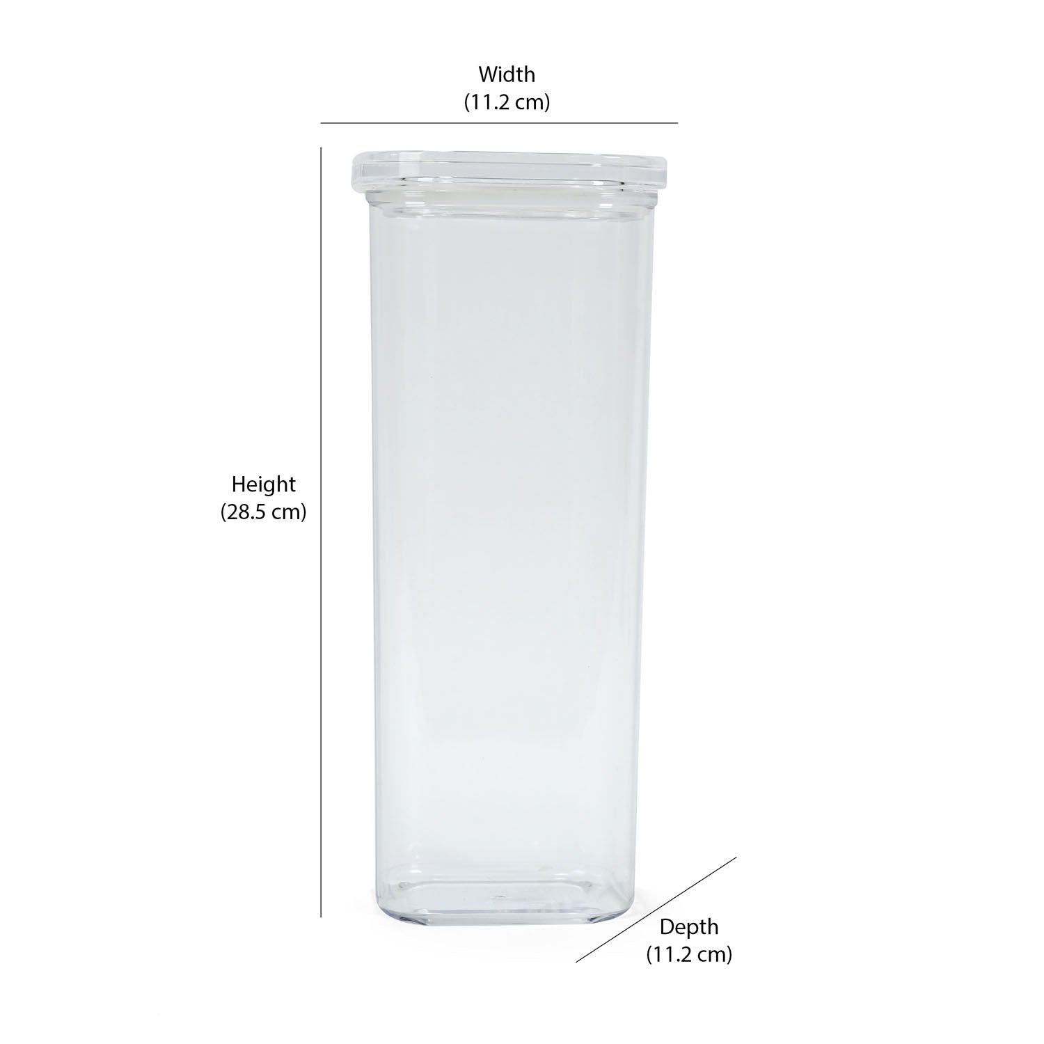 Square Shape 2300 ml Canister (Transparent)