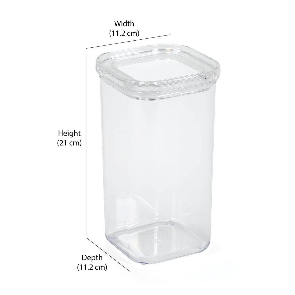 Square Shape 1700 ml Canister (Transparent)