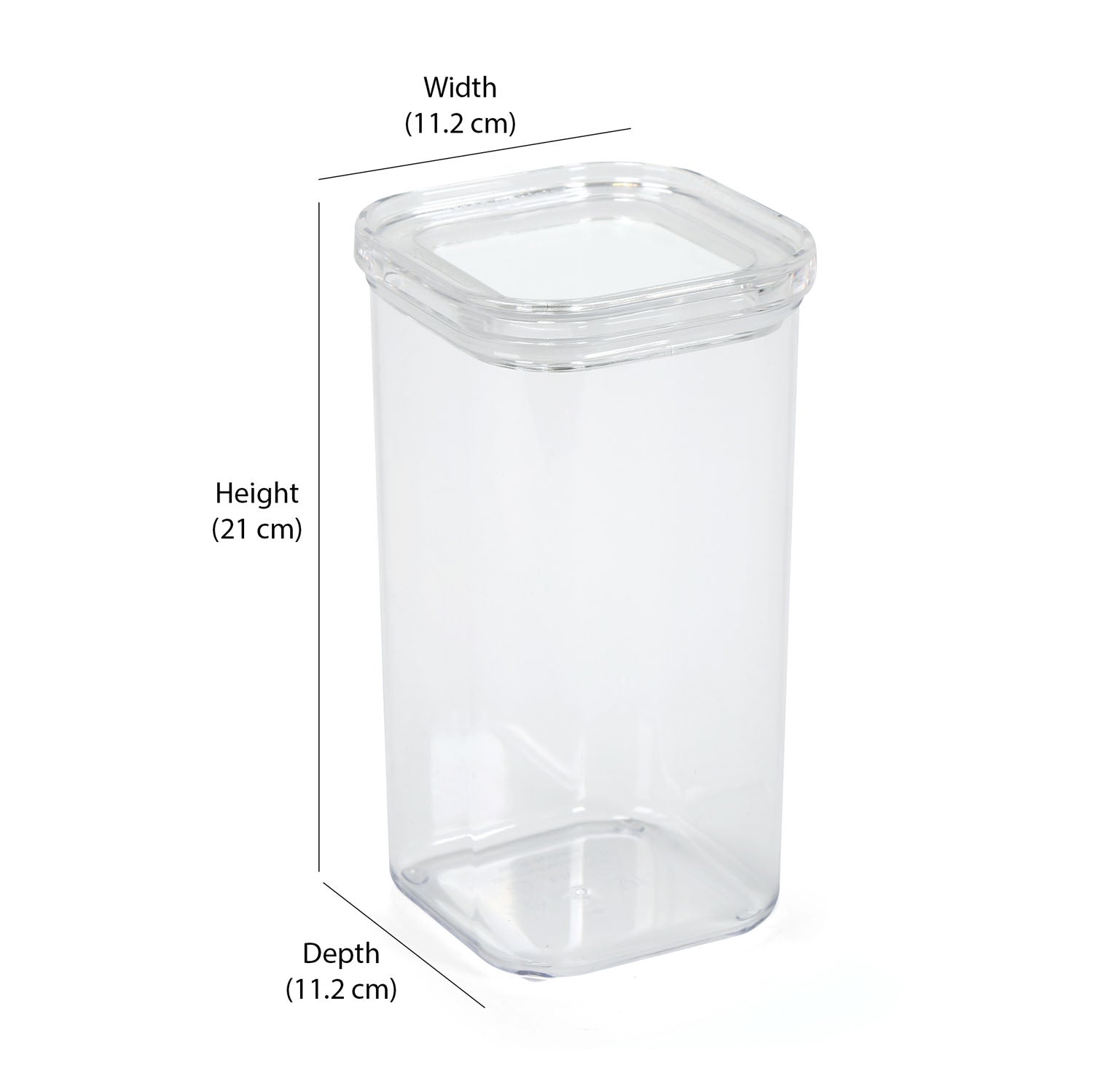 Square Shape 1700 ml Canister (Transparent)