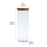 Round Shape 1800 ml Container with Bamboo Lid (Transparent)