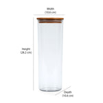 Round Shape 1800 ml Container with Bamboo Lid (Transparent)