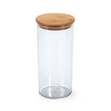 Round Shape 1350 ml Container with Bamboo Lid (Transparent)