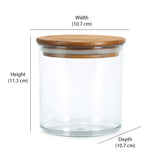 Round Shape 660 ml Container with Bamboo Lid (Transparent)