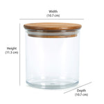 Round Shape 660 ml Container with Bamboo Lid (Transparent)