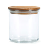 Round Shape 660 ml Container with Bamboo Lid (Transparent)