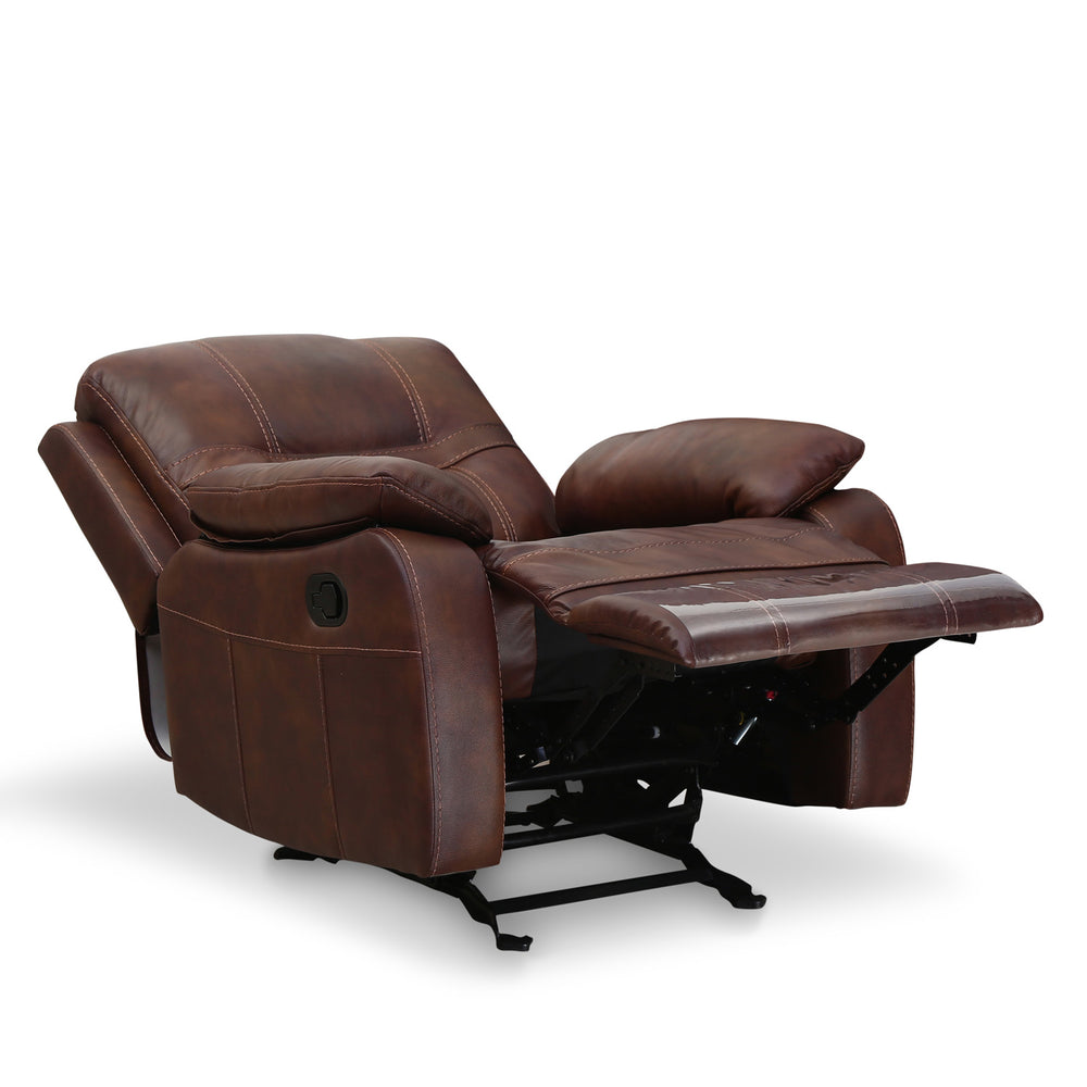 Wilson 1 Seater Sofa with Rocker Recliner- Brown