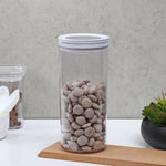 Round Shape 1350 ml Fliplock Canister (Transparent)