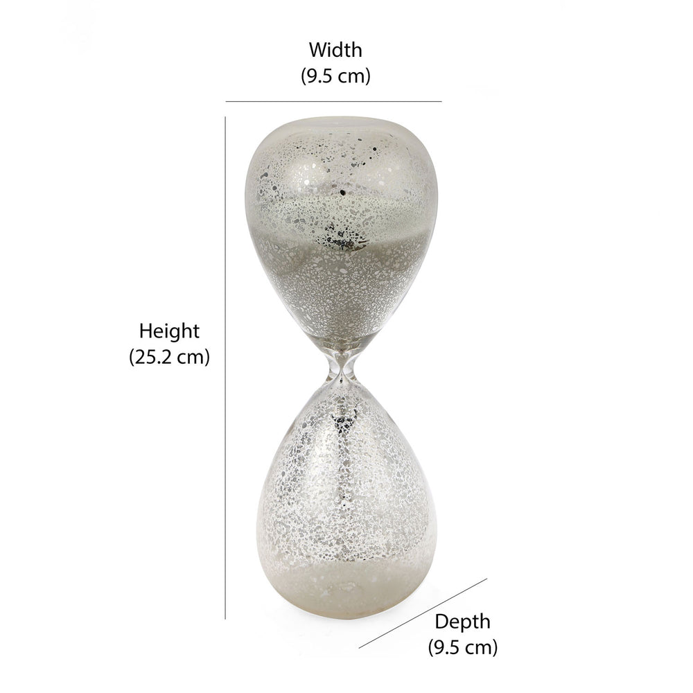 Decorative Sand Hour Glass Showpiece- White