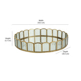 Decorative Iron & Glass Round Tray (Gold)