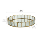 Decorative Iron & Glass Round Tray (Gold)