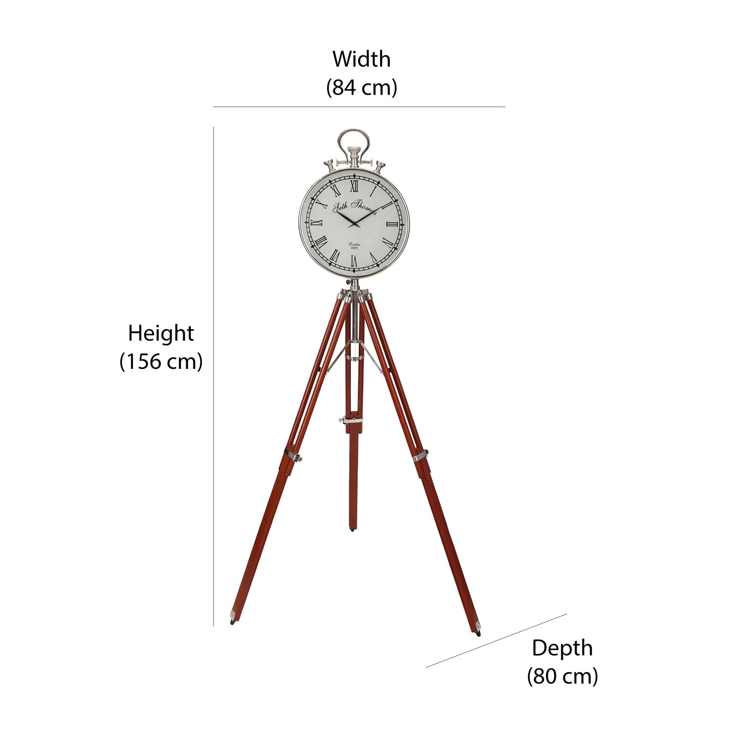 Vintage Style Tripod Stand Floor Clock (Brown)
