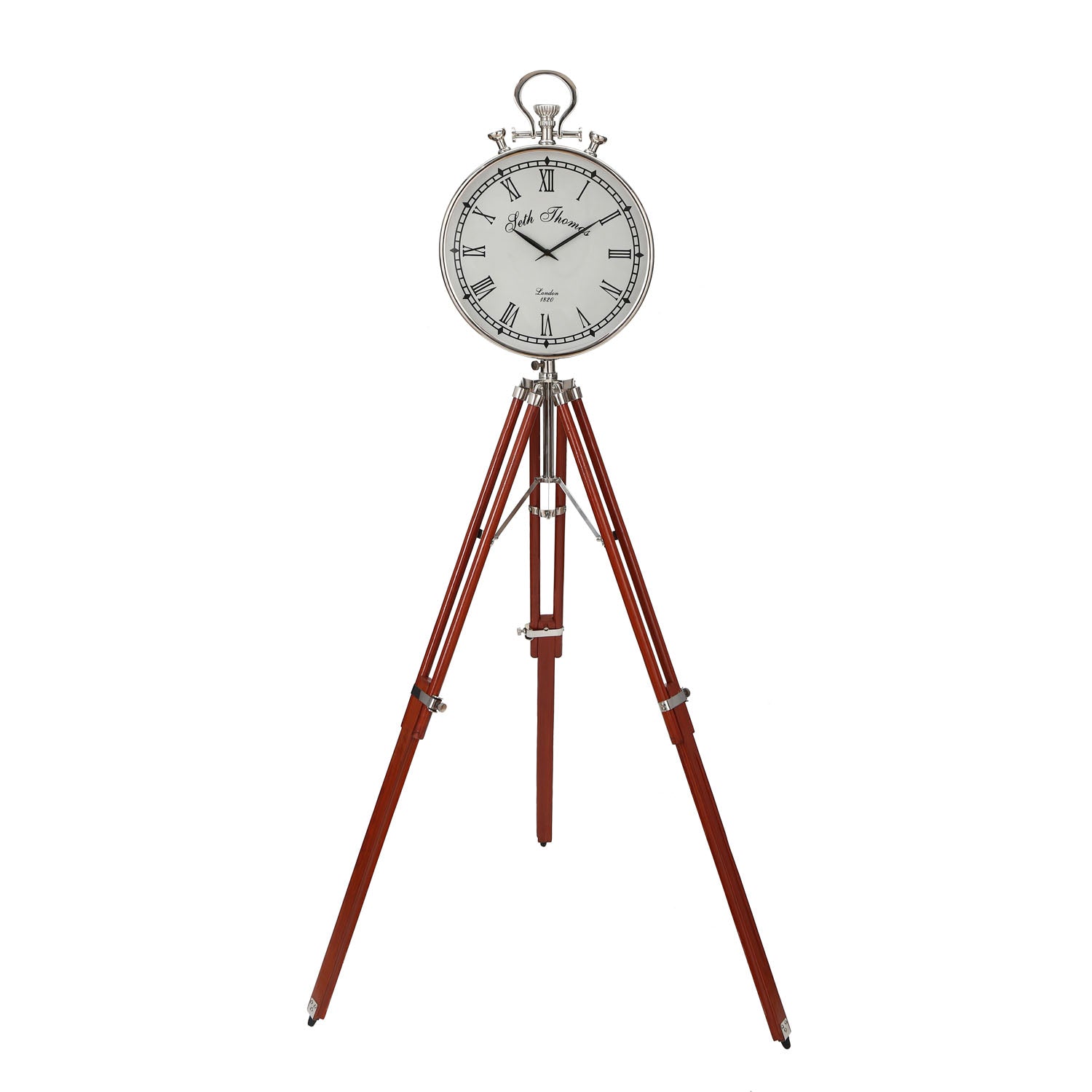 Vintage Style Tripod Stand Floor Clock (Brown)