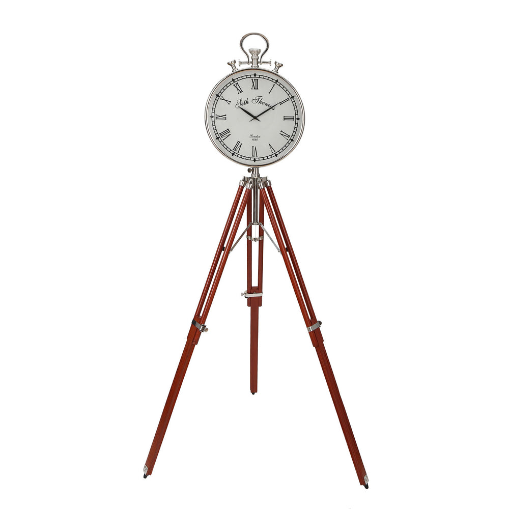 Vintage Style Tripod Stand Floor Clock (Brown)
